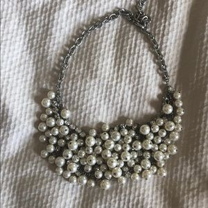 Costume Jewelry -  pearl and diamond necklace